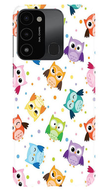 Owl Baground Pattern shore Mobile Back Case for Tecno Spark 8C (Design - 13)