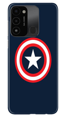 Captain America Mobile Back Case for Tecno Spark 8C (Design - 42)