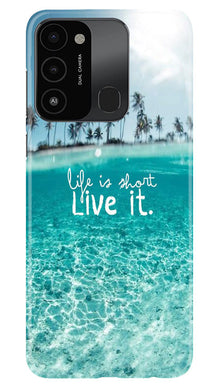 Life is short live it Mobile Back Case for Tecno Spark 8C (Design - 45)