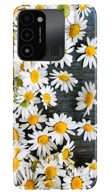 White flowers2 Mobile Back Case for Tecno Spark 8C (Design - 62)