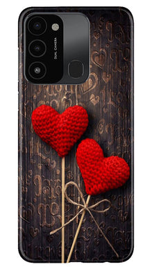Red Hearts Mobile Back Case for Tecno Spark 8C (Design - 80)