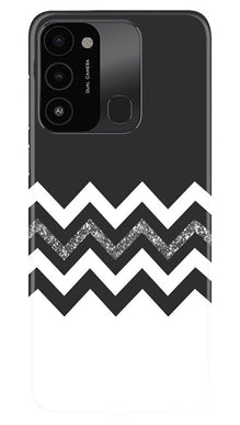 Black white Pattern2Mobile Back Case for Tecno Spark 8C (Design - 83)