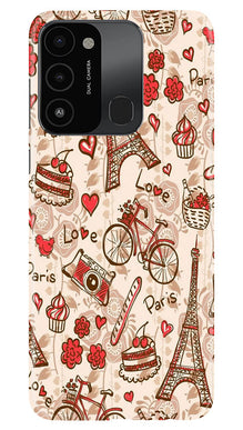 Love Paris Mobile Back Case for Tecno Spark 8C  (Design - 103)