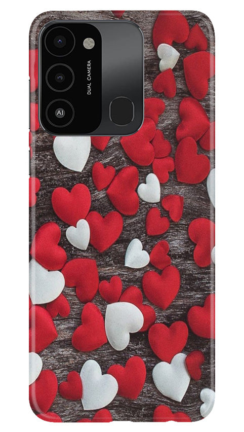 Red White Hearts Case for Tecno Spark 8C  (Design - 105)