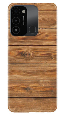 Wooden Look Mobile Back Case for Tecno Spark 8C  (Design - 113)