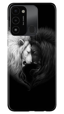 Dark White Lion Mobile Back Case for Tecno Spark 8C  (Design - 140)