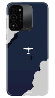Clouds Plane Mobile Back Case for Tecno Spark 8C (Design - 165)