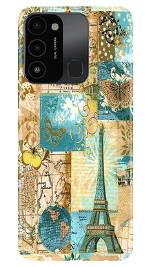 Travel Eiffel Tower Mobile Back Case for Tecno Spark 8C (Design - 175)