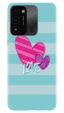 White Heart Mobile Back Case for Tecno Spark 8C (Design - 260)