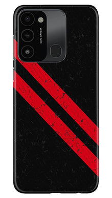 Black Red Pattern Mobile Back Case for Tecno Spark 8C (Design - 332)