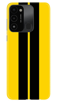 Black Yellow Pattern Mobile Back Case for Tecno Spark 8C (Design - 336)