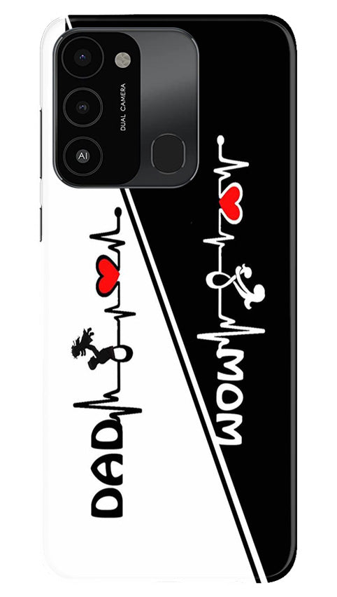 Love Mom Dad Mobile Back Case for Tecno Spark 8C (Design - 344)