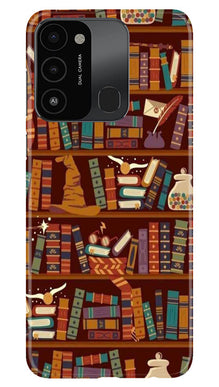 Book Shelf Mobile Back Case for Tecno Spark 8C (Design - 348)