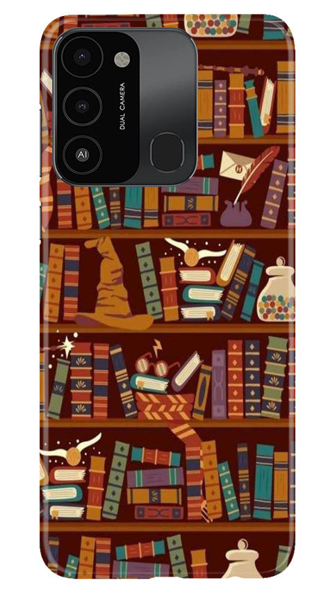 Book Shelf Mobile Back Case for Tecno Spark 8C (Design - 348)