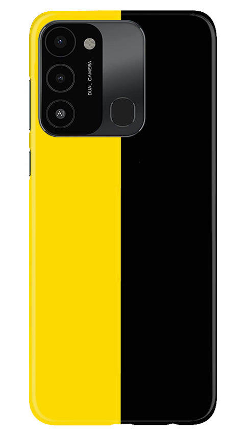 Black Yellow Pattern Mobile Back Case for Tecno Spark 8C (Design - 354)