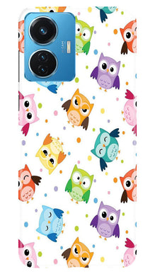 Owl Baground Pattern shore Mobile Back Case for Vivo T1 44W (Design - 13)