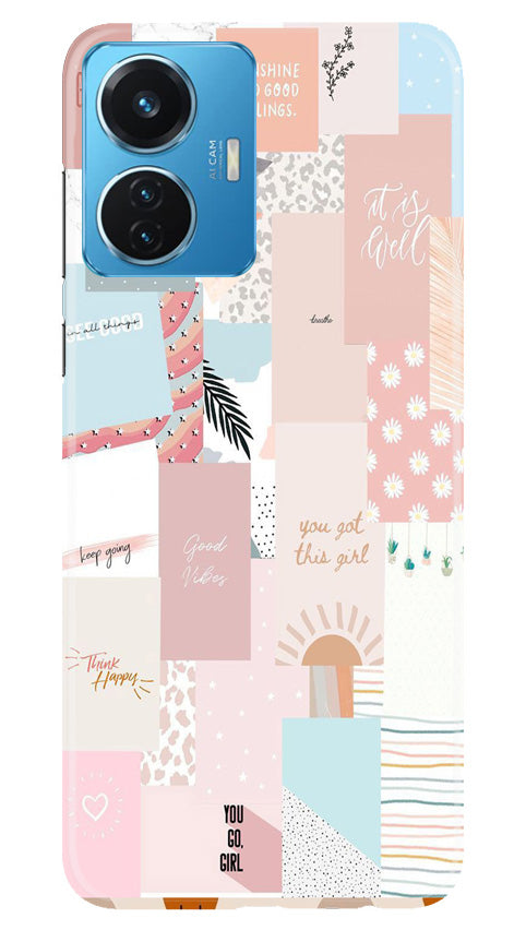 Shinny Blue Background Case for Vivo T1 44W