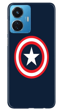 Captain America Mobile Back Case for Vivo T1 44W (Design - 42)