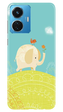 Elephant Painting Mobile Back Case for Vivo T1 44W (Design - 46)
