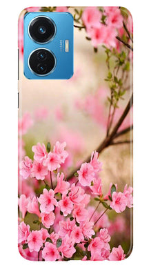 Pink flowers Mobile Back Case for Vivo T1 44W (Design - 69)
