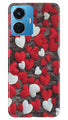 Red White Hearts Case for Vivo T1 44W  (Design - 105)