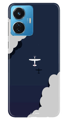 Clouds Plane Mobile Back Case for Vivo T1 44W (Design - 165)