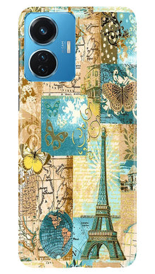 Travel Eiffel Tower Mobile Back Case for Vivo T1 44W (Design - 175)
