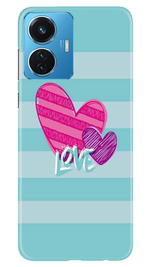 White Heart Case for Vivo T1 44W (Design No. 260)