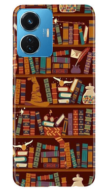 Book Shelf Mobile Back Case for Vivo T1 44W (Design - 348)
