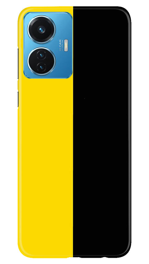Black Yellow Pattern Mobile Back Case for Vivo T1 44W (Design - 354)