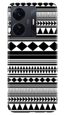 Black white Pattern Mobile Back Case for Vivo T1 Pro 5G (Design - 5)