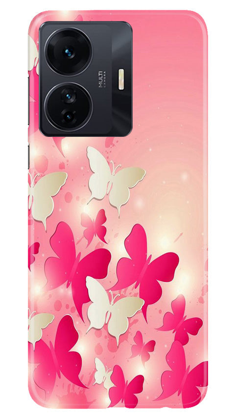 White Pick Butterflies Case for Vivo T1 Pro 5G