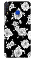 White flowers Black Background Case for Vivo Y19