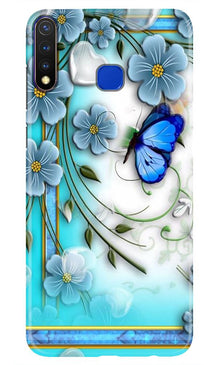 Blue Butterfly Mobile Back Case for Vivo Y19 (Design - 21)