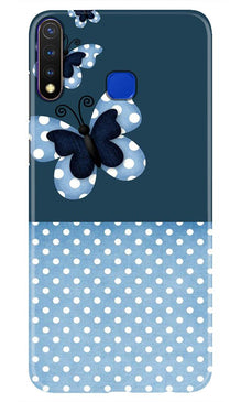 White dots Butterfly Mobile Back Case for Vivo Y19 (Design - 31)