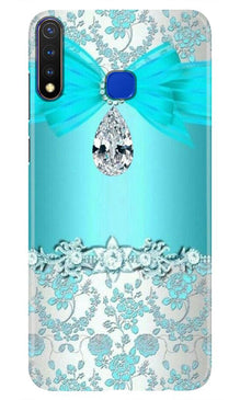 Shinny Blue Background Mobile Back Case for Vivo U20 (Design - 32)