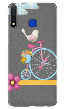Sparron with cycle Mobile Back Case for Vivo Y19 (Design - 34)