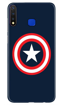 Captain America Mobile Back Case for Vivo U20 (Design - 42)