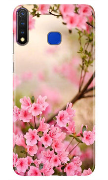 Pink flowers Mobile Back Case for Vivo Y19 (Design - 69)