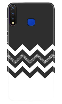 Black white Pattern2Mobile Back Case for Vivo U20 (Design - 83)