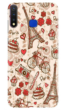 Love Paris Mobile Back Case for Vivo U20  (Design - 103)