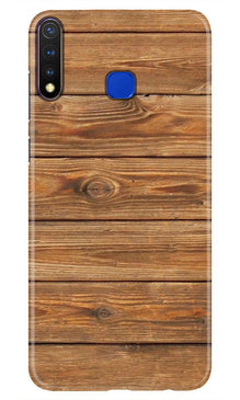 Wooden Look Mobile Back Case for Vivo U20  (Design - 113)