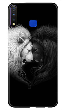 Dark White Lion Mobile Back Case for Vivo Y19  (Design - 140)