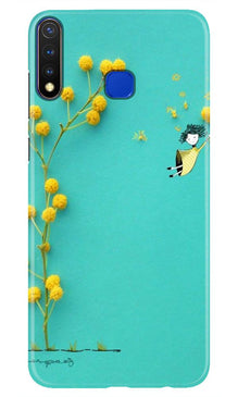 Flowers Girl Mobile Back Case for Vivo Y19 (Design - 216)