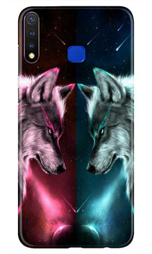 Wolf fight Mobile Back Case for Vivo U20 (Design - 221)