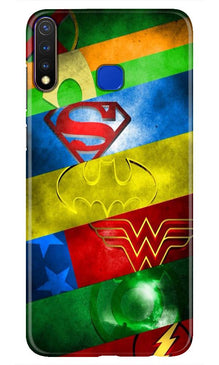 Superheros Logo Mobile Back Case for Vivo Y19 (Design - 251)