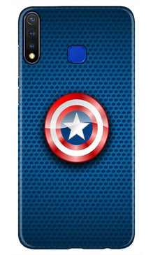 Captain America Shield Mobile Back Case for Vivo Y19 (Design - 253)