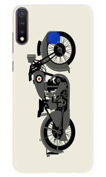 MotorCycle Mobile Back Case for Vivo Y19 (Design - 259)