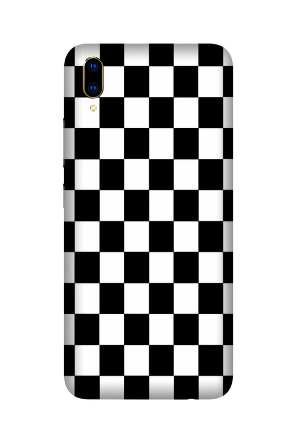 Black White Boxes Mobile Back Case for Vivo V11 Pro   (Design - 372)