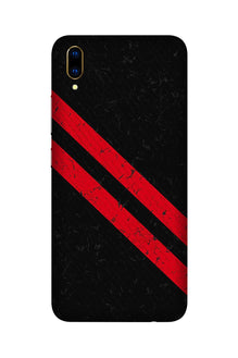 Black Red Pattern Mobile Back Case for Vivo V11 Pro   (Design - 373)